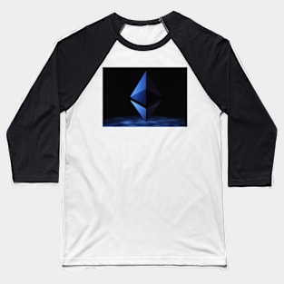 Ethereum logo ina dark backdrop, cryptocurrency Baseball T-Shirt